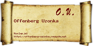 Offenberg Uzonka névjegykártya